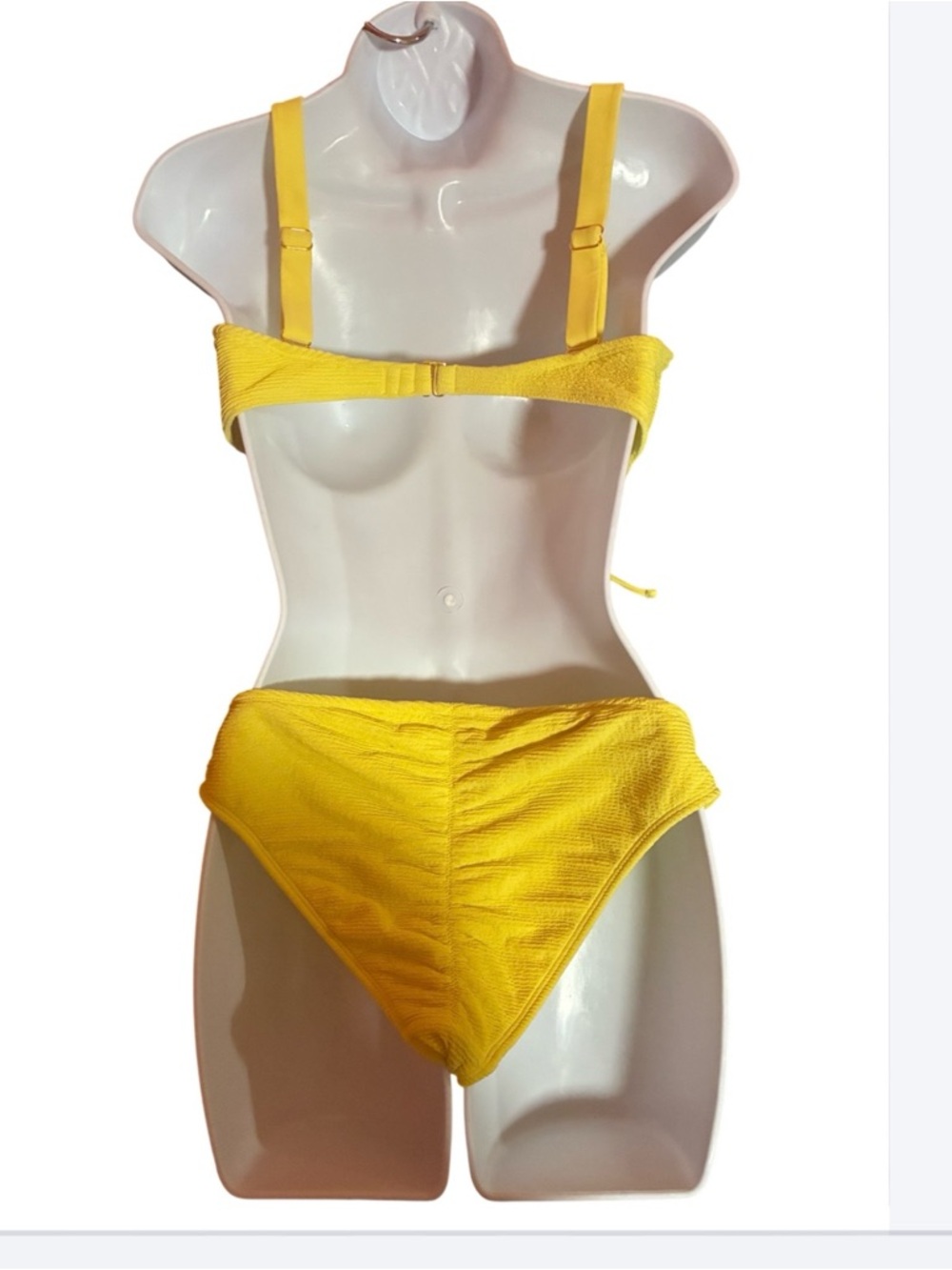 Yellow Ribbed Drawstring Bikini Set - Picture 9 of 9